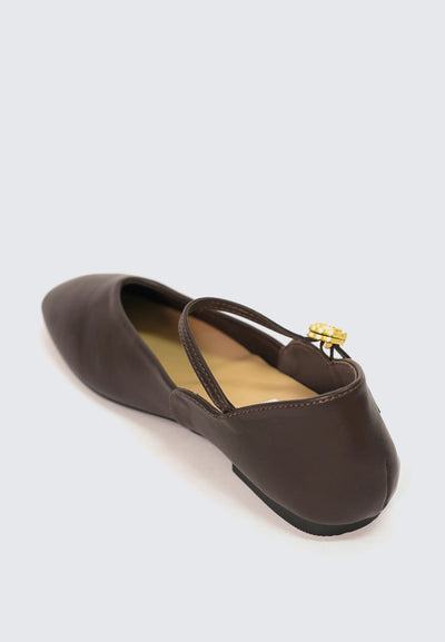 Pétale De Rose Comfy Ballerina In Espresso