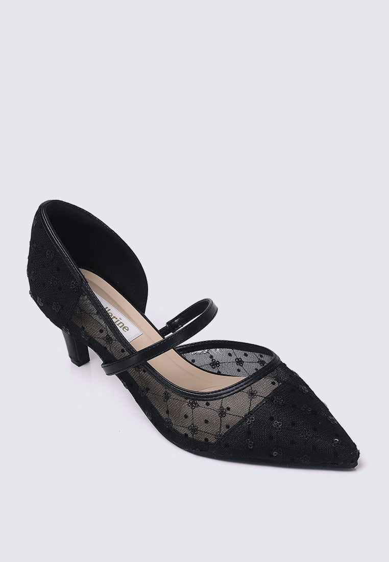 Rosmania Comfy Heels In Black