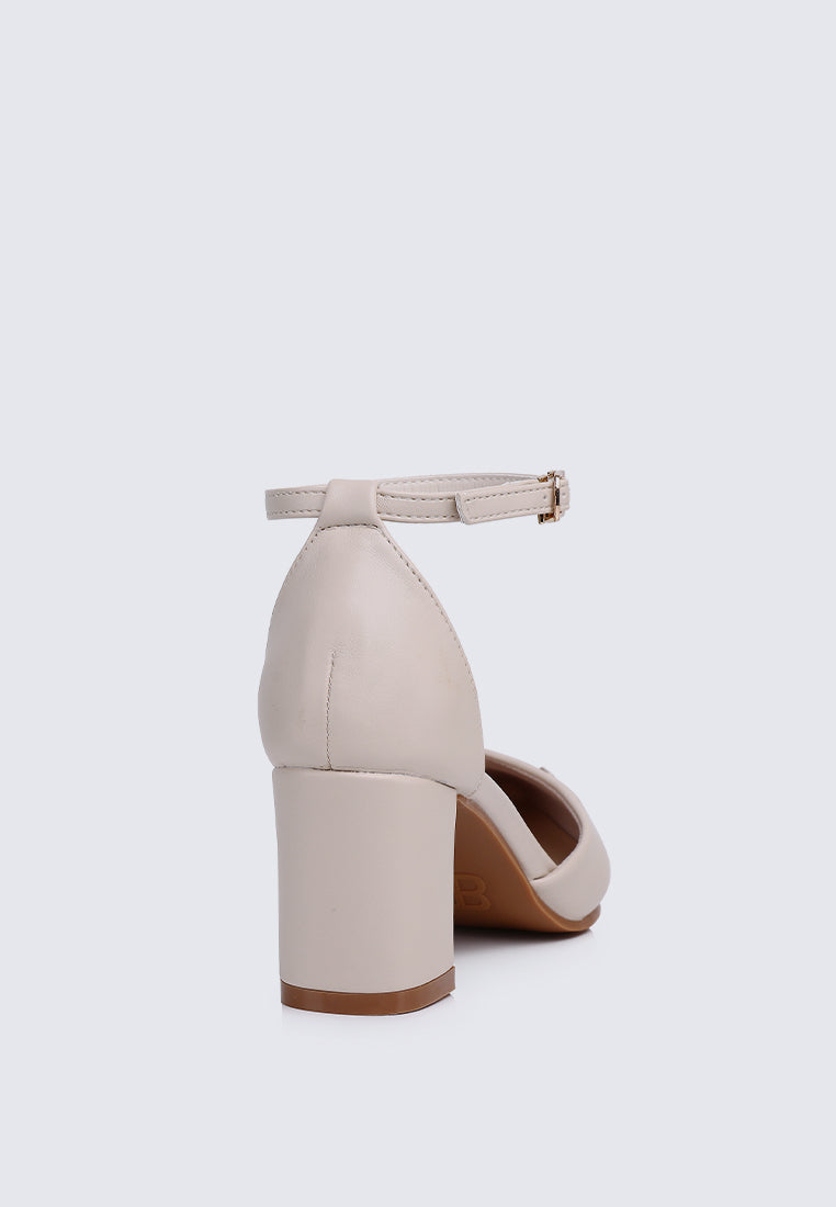 Mandy WideFit Comfy Heels In Beige