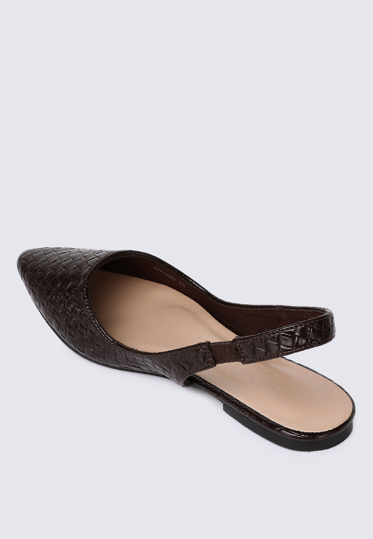 Kate Woven Comfy Ballerina In Espresso