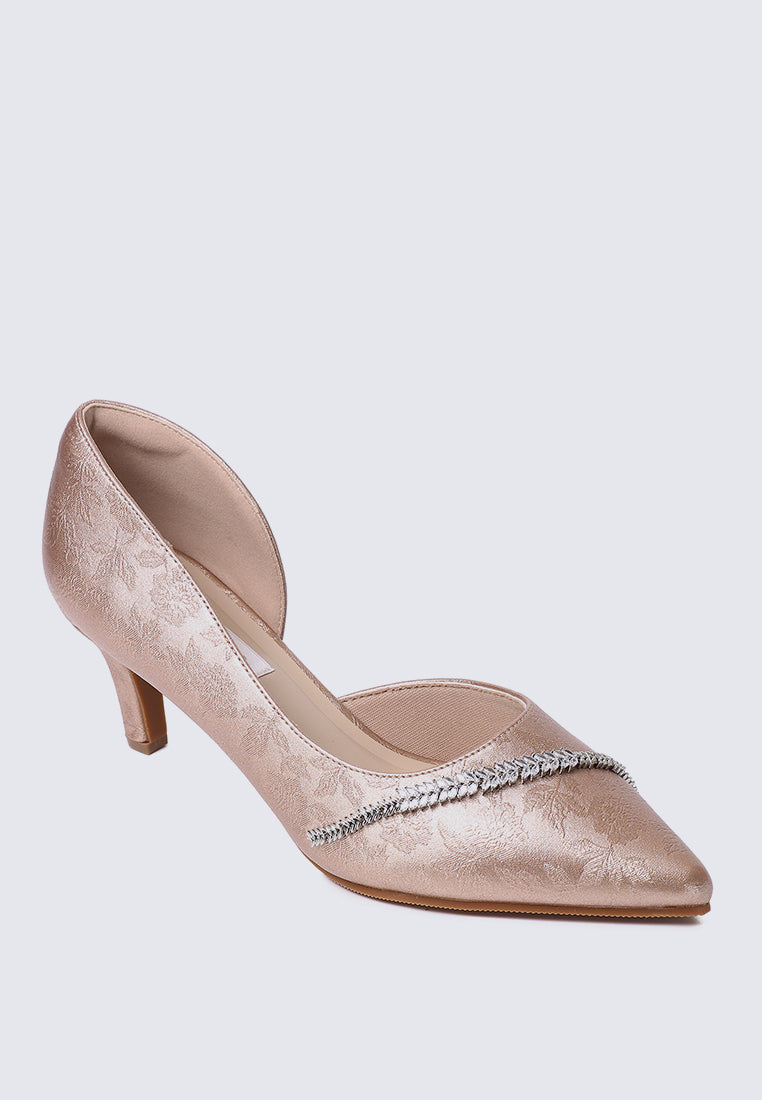 Dahlina Comfy Heels In Rose Gold