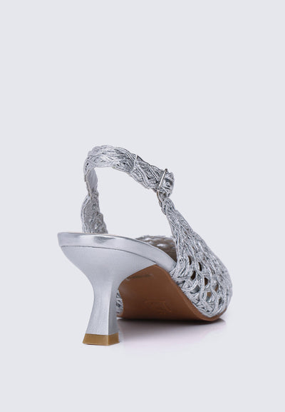 Aviva Comfy Heels In Silver