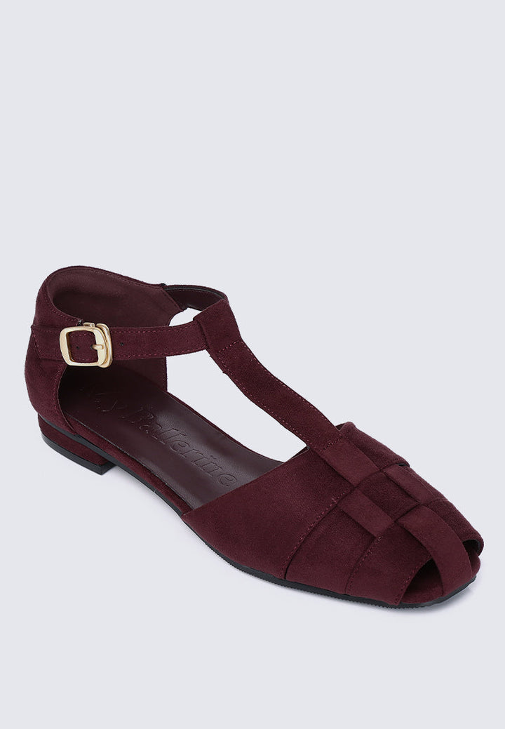 Mozzy Comfy Sandals In Burgundy
