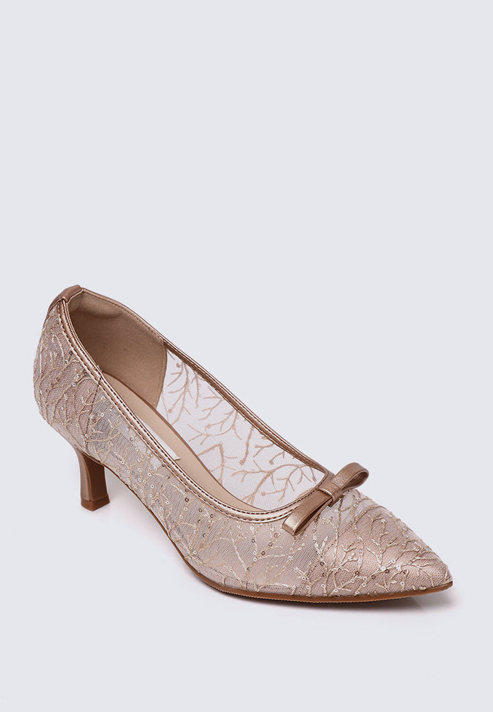 Bellisse Comfy Heels In Rose Gold