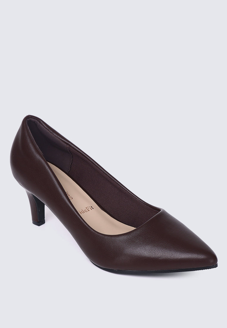 Alvina Widefit Comfy Heels In Espresso