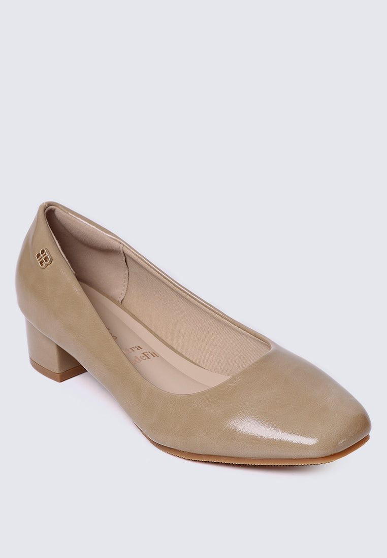 Lucy Ultra WideFit Comfy Heels In Almond