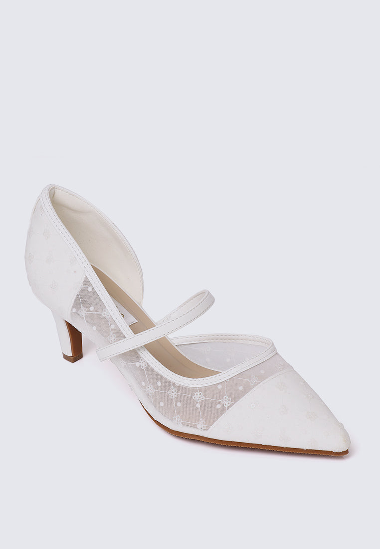 Rosmania Comfy Heels In White