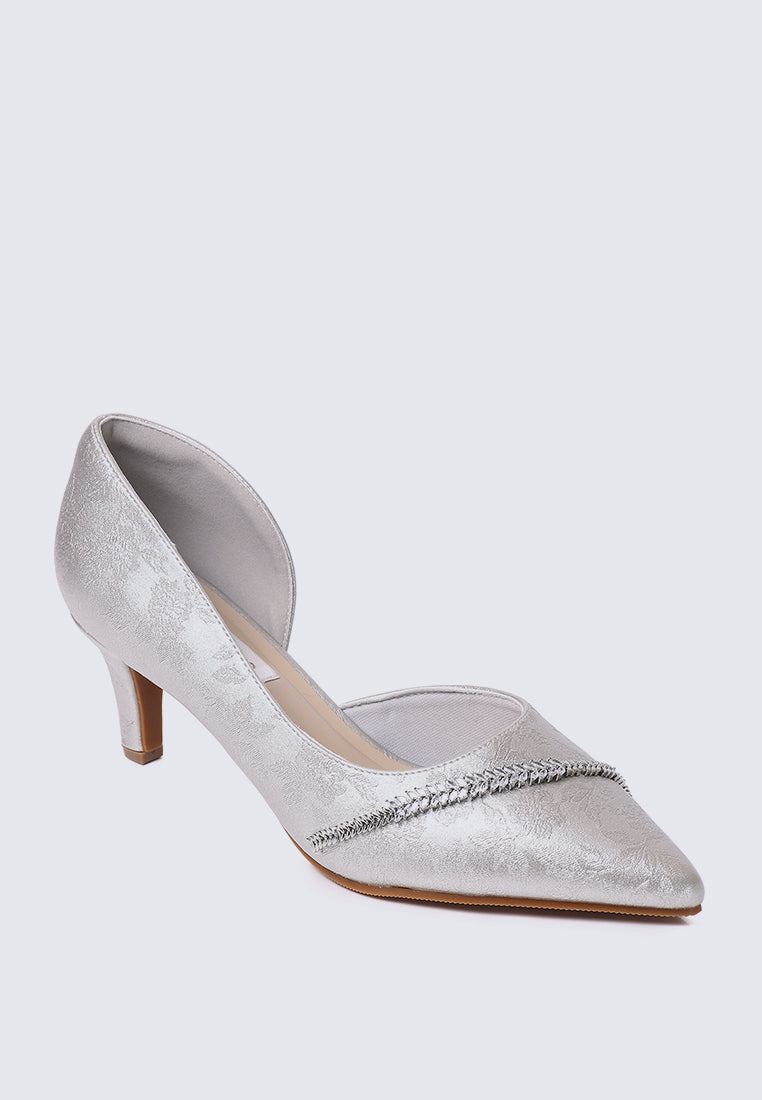 Dahlina Comfy Heels In Silver