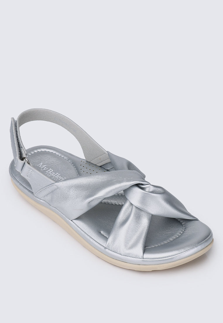 Easy Step Comfy Sandals In Silver