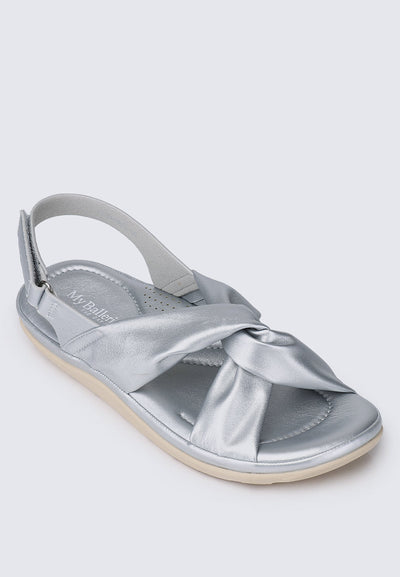 Easy Step Comfy Sandals In Silver
