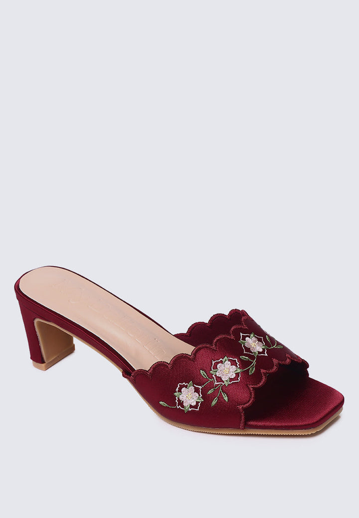 Katarina Comfy Heels In Maroon