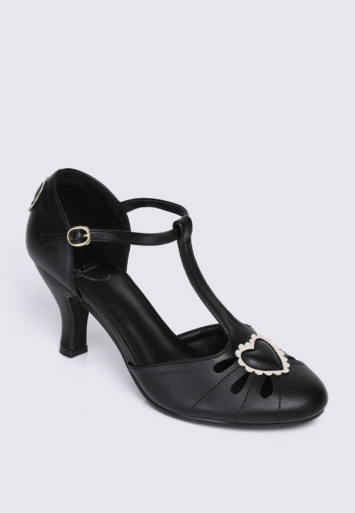 Lovella Comfy Heels In Black