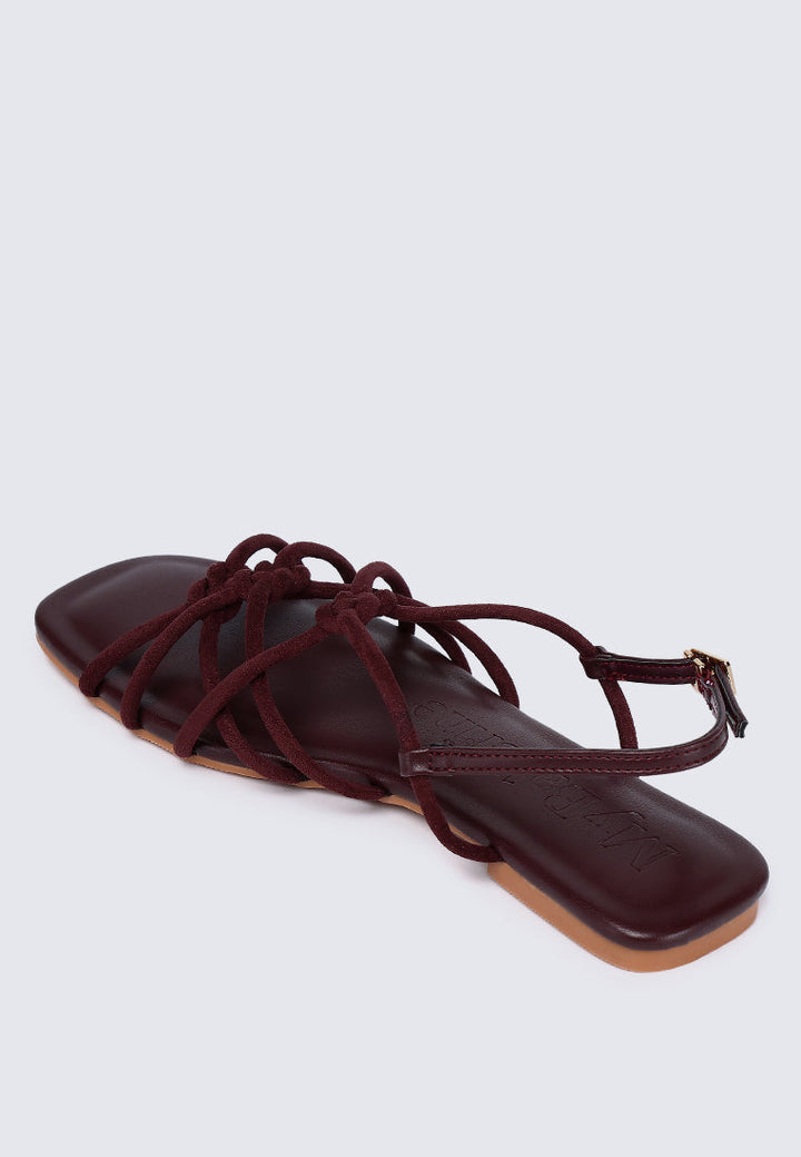 Naomi Comfy Sandals In Burgundy