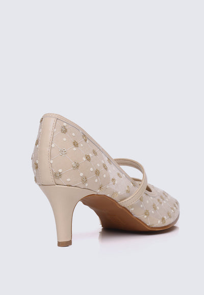 Rosmania Comfy Heels In Champagne