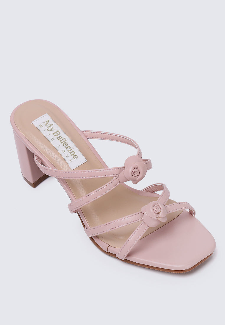 Rosina Comfy Heels in Dusty Pink
