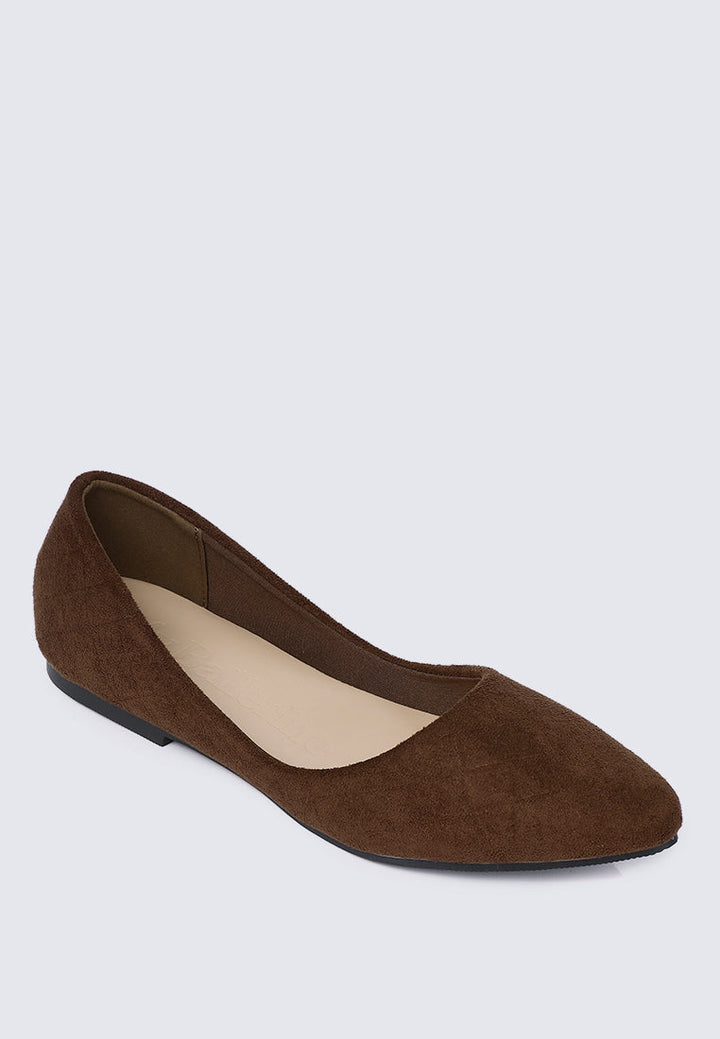 Cece Suede Comfy Ballerina In Espresso