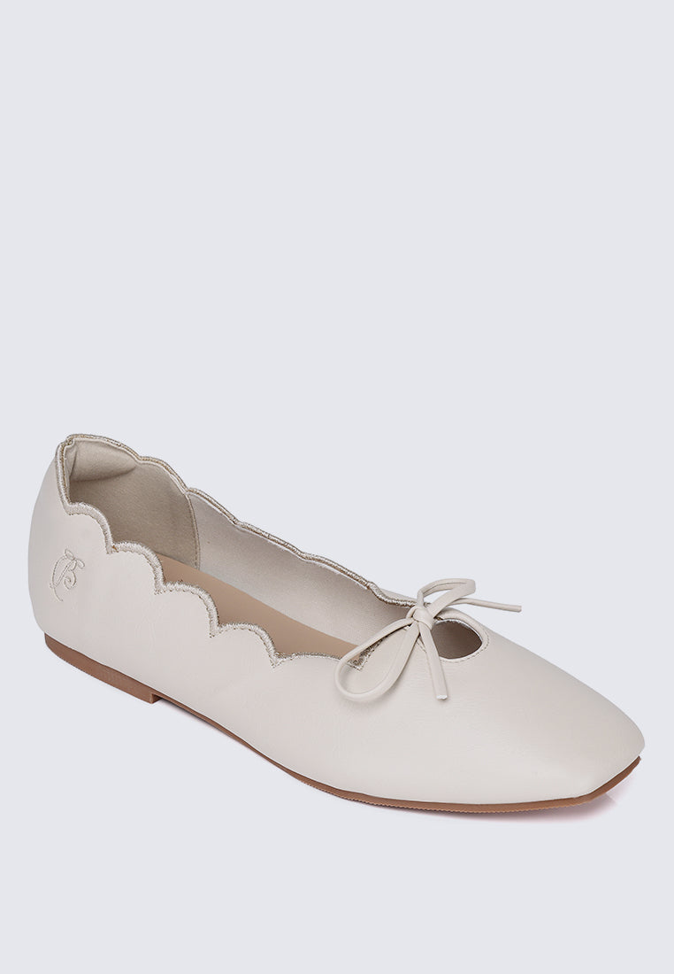 Clarimond Comfy Ballerina In Beige