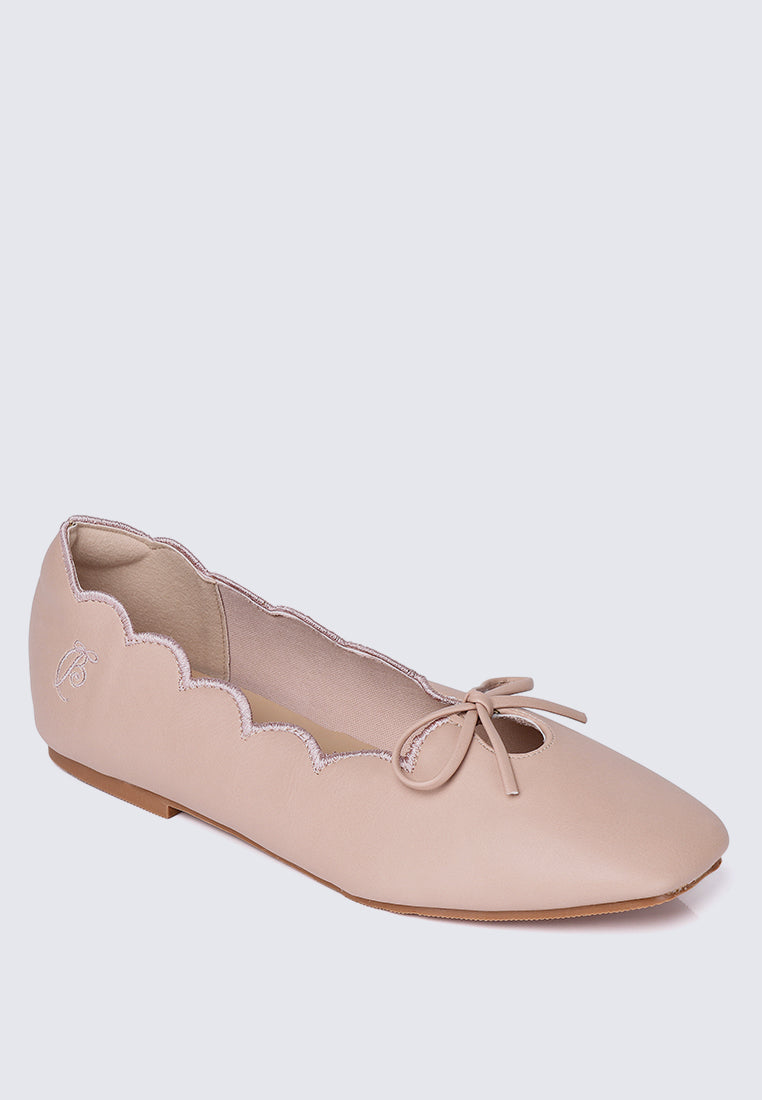 Clarimond Comfy Ballerina In Nude Pink