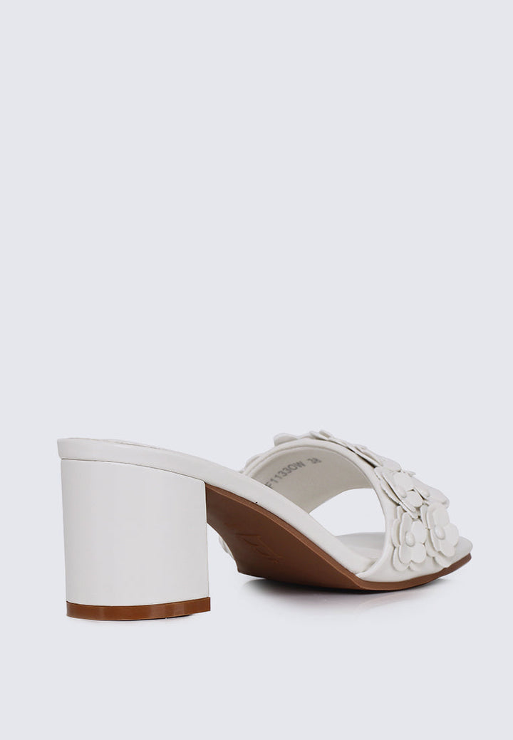 Cyrene Comfy Heels In Off White