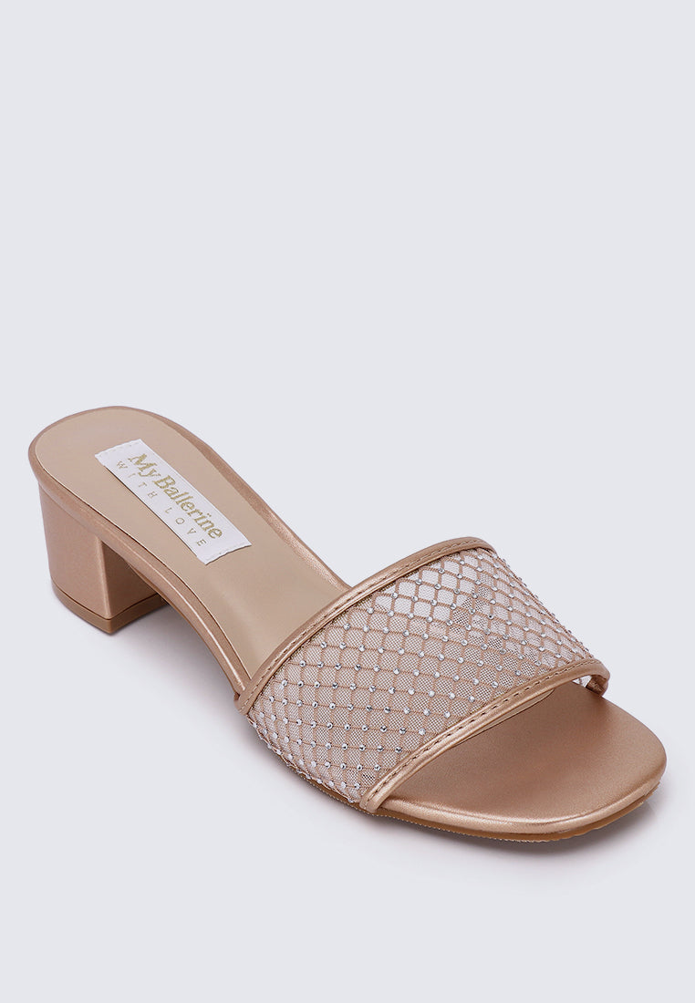 Ayla Comfy Heels In Champagne