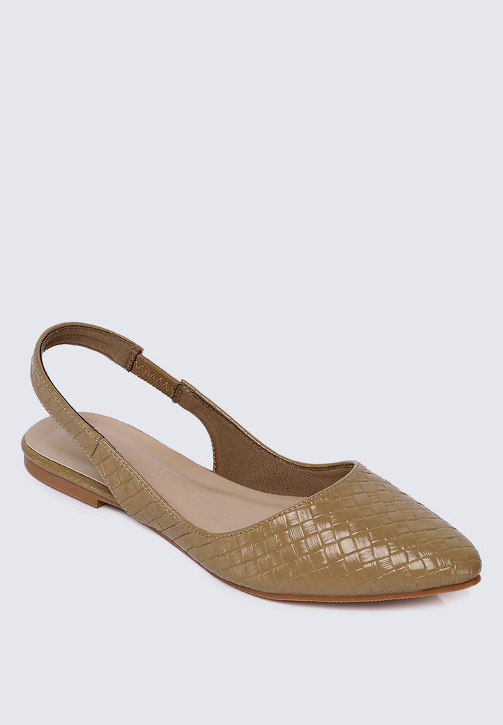 Kate Woven Comfy Ballerina In Tan