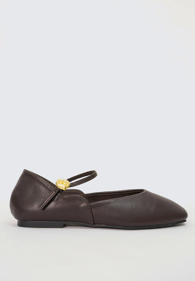 Pétale De Rose Comfy Ballerina In Espresso