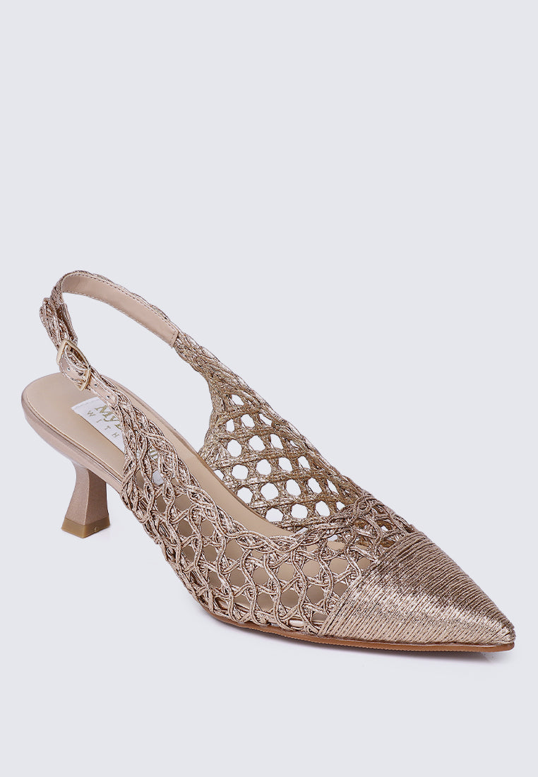 Aviva Comfy Heels In Rose Gold