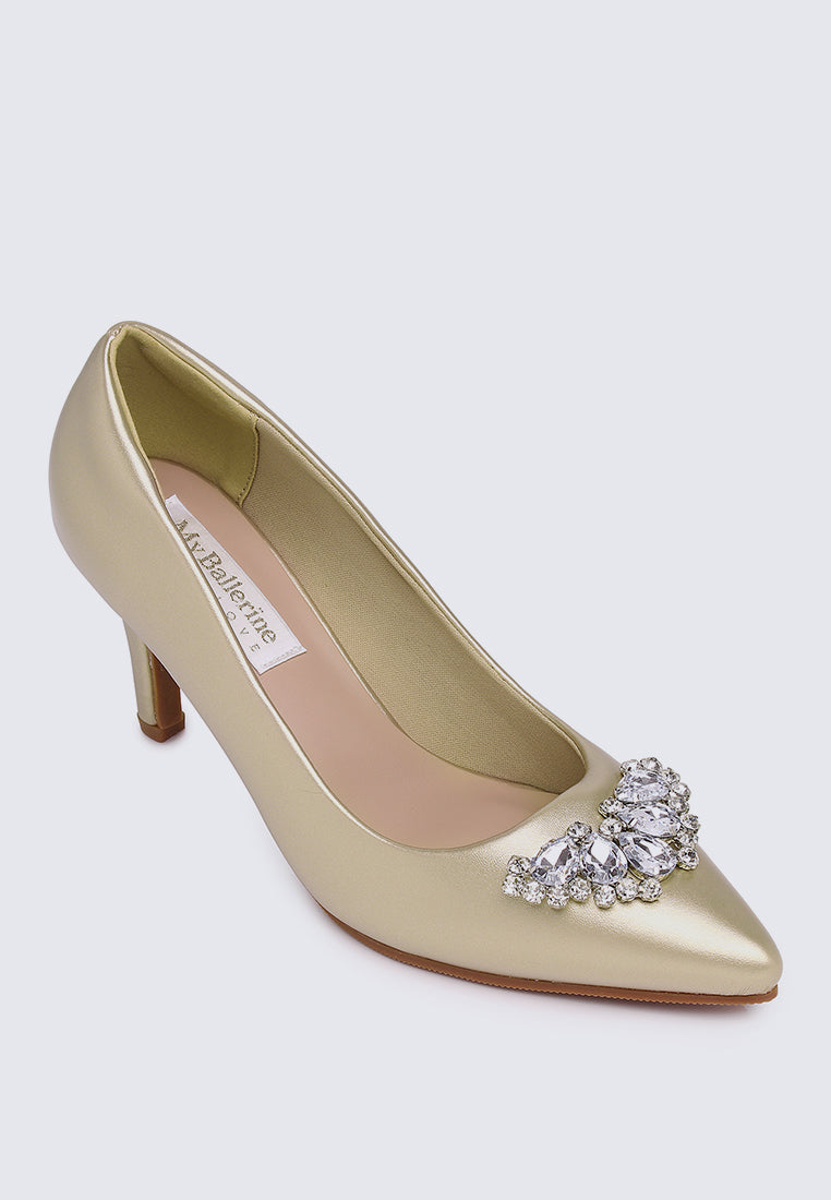 Jewel Comfy Pumps In Gold