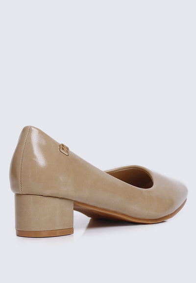 Lucy Ultra WideFit Comfy Heels In Almond