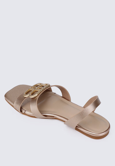 Berenice Comfy Sandals In Rose Gold