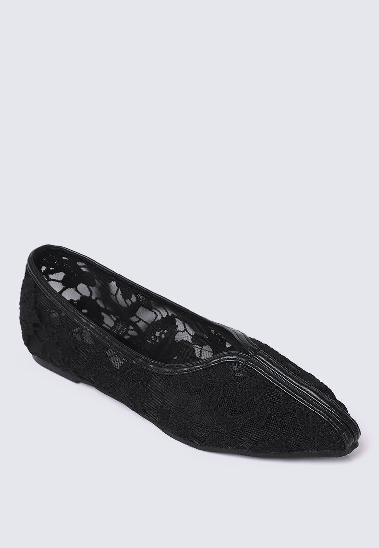 Peony Comfy Ballerina In Black