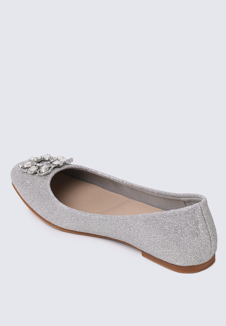 Maribel Comfy Ballerina In Silver