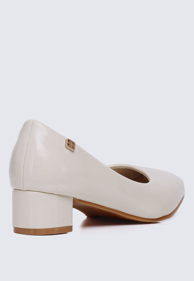 Lucy Ultra WideFit Comfy Heels In Off White