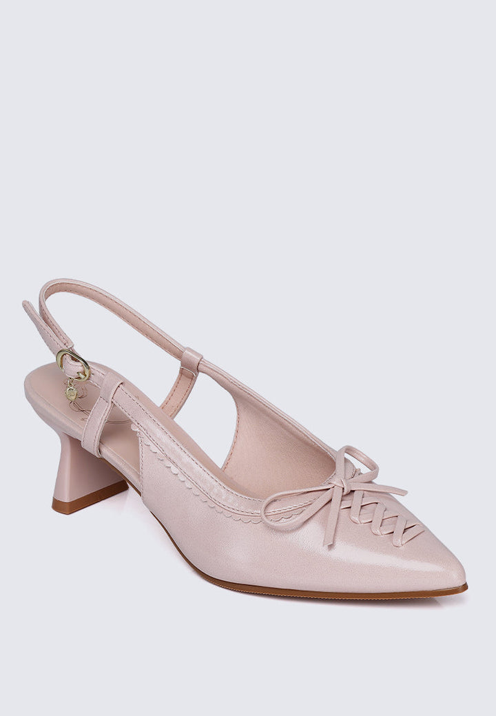 Mirabelle Comfy Heels In Nude Pink