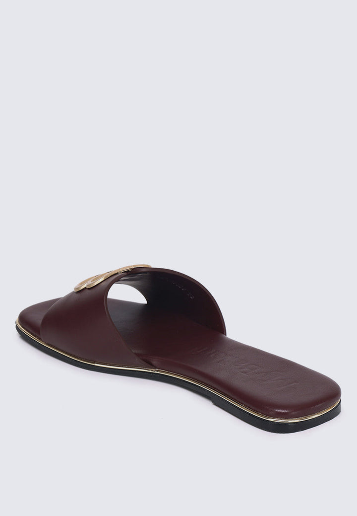 Toffee Comfy Sandals In Burgundy