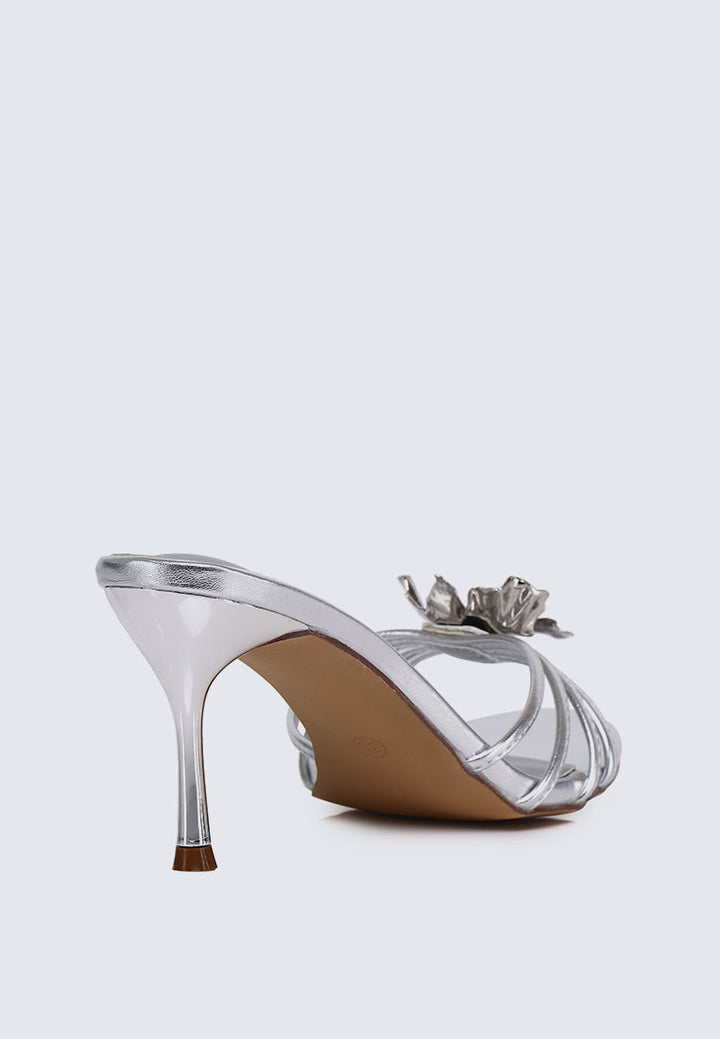 Eternal Blossom Comfy Heels In In Silver