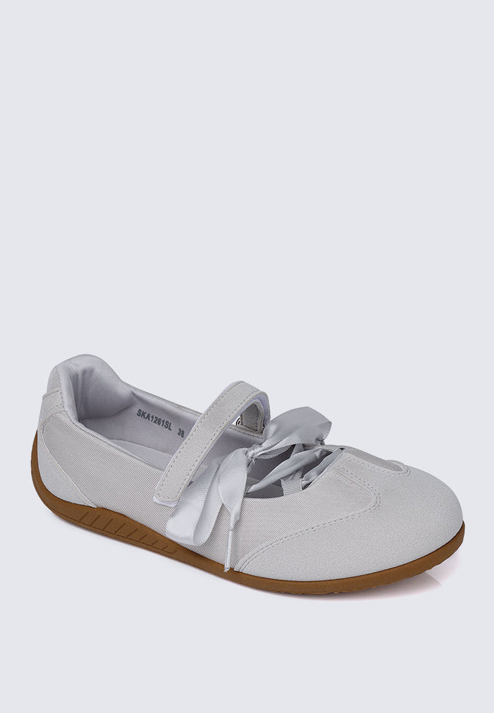 Luluna Comfy Ballet Sneakers In Silver