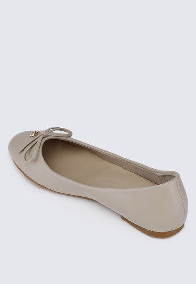 Briony Comfy Ballerina In Almond