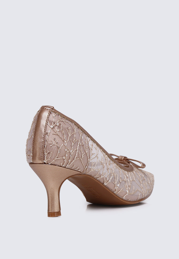 Bellisse Comfy Heels In Rose Gold