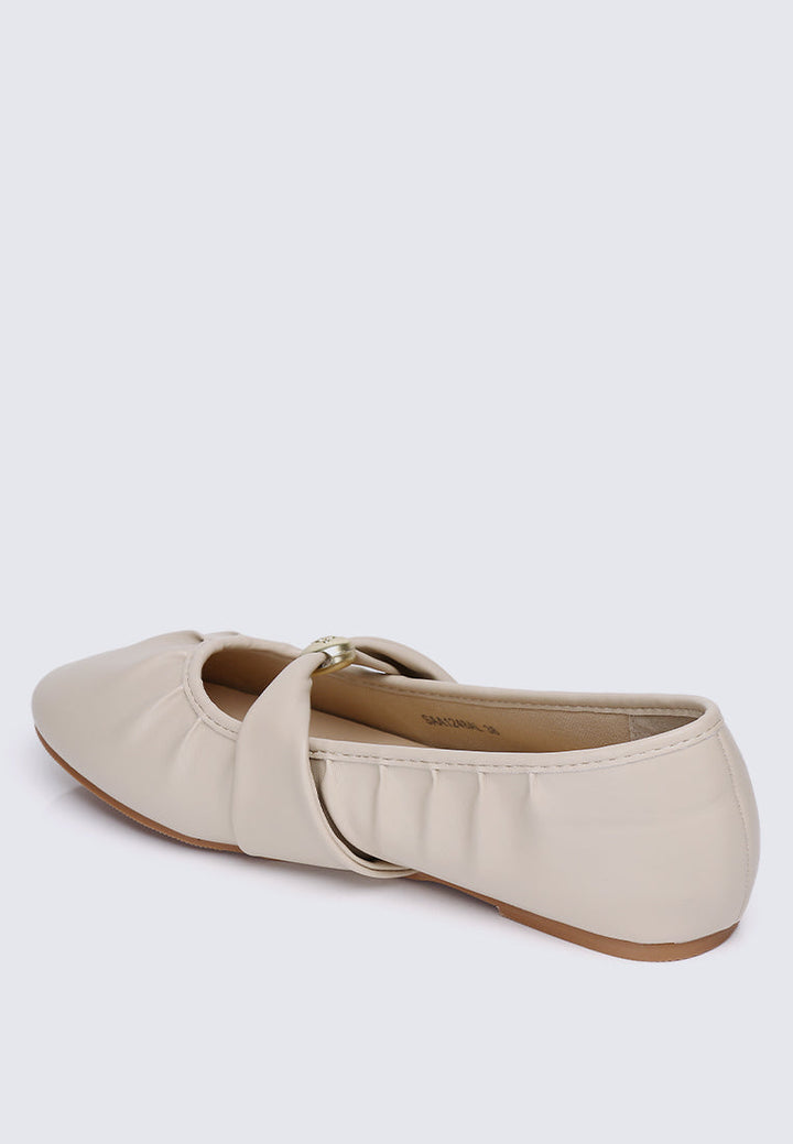 Rowena Comfy Ballerina In Almond