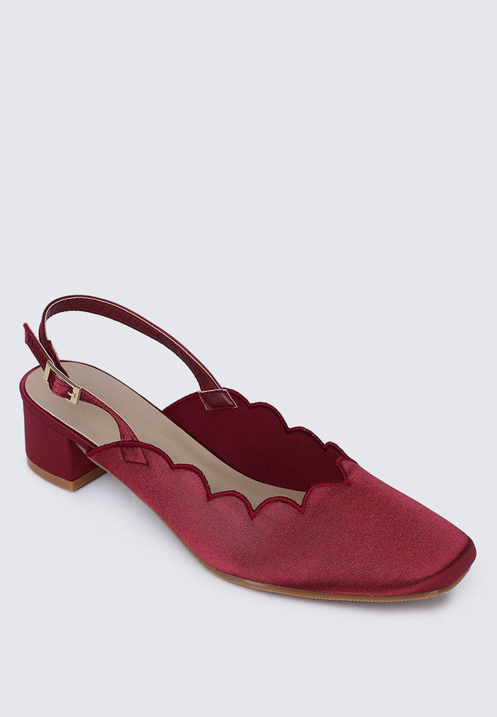 Lizzy Comfy Heels In Maroon