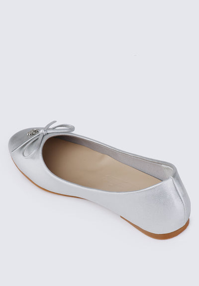 Briony Comfy Ballerina In Silver