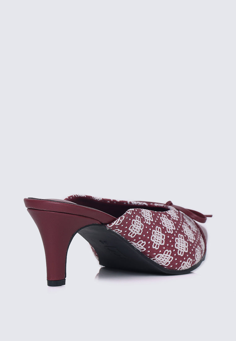 Aleeya Comfy Heels In Maroon