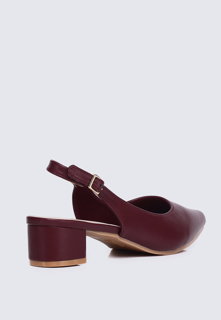 Valerie Comfy Heels In Maroon