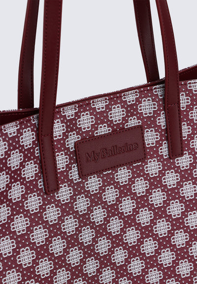 Tiara Tote Bag In Maroon