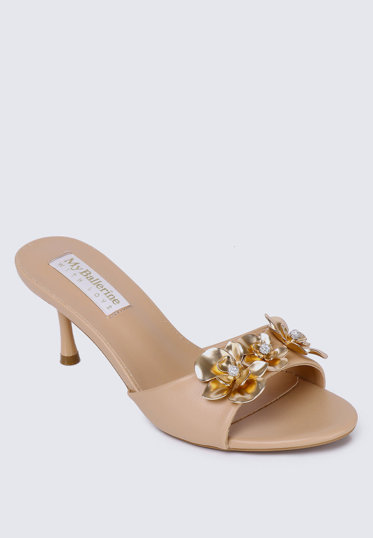 Blossom Comfy Heels In Nude
