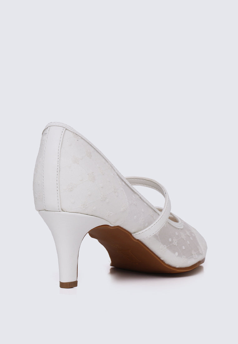 Rosmania Comfy Heels In White