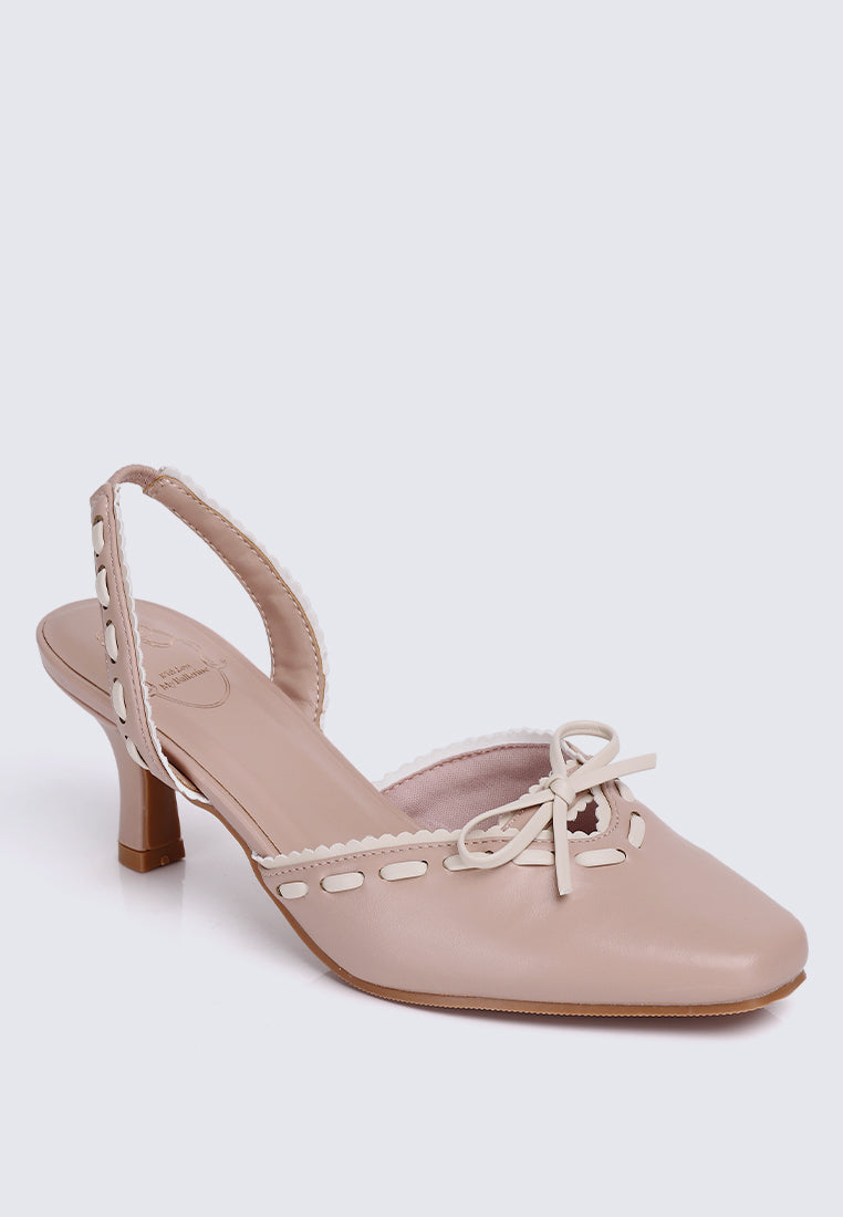 Maison Comfy Heels In Nude