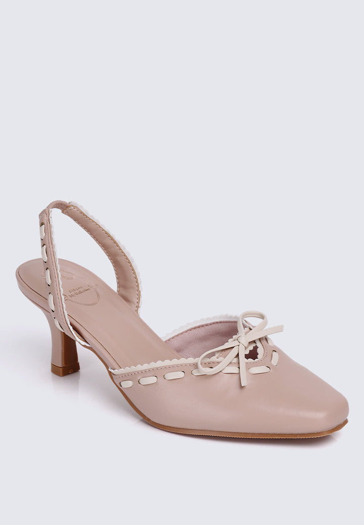 Maison Comfy Heels In Nude