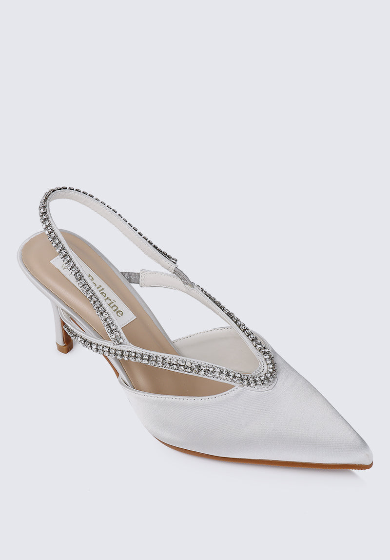 Abigail Comfy Heels In Silver